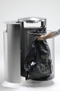 Preview: Abfalleimer CITY 110 Liter aus Edelstahl